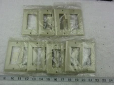 P&S Pass & Seymour SP262-IU 2-Gang Ivory Deco/GFCI Wallplate Lot of 7, New