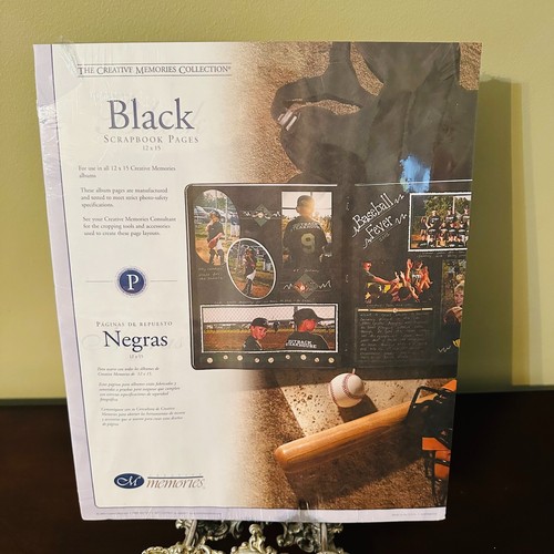 Creative Memories Collection 12x15 Scrapbook Refill Pages Black NEW