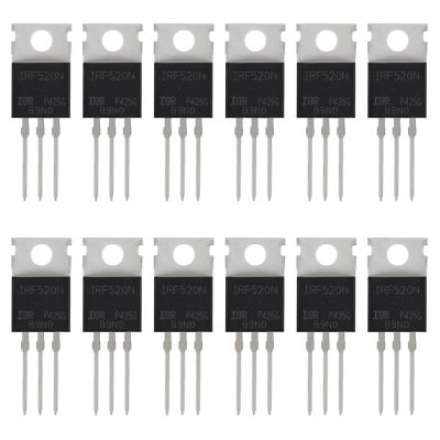 12Pcs IRF520N N-Channel Power MOSFET for Triode Semiconductor Applications 9....