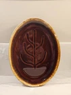 McCoy 7017 USA Vintage Oval Brown Drip Pottery Meat Serving Platter 13" x 10"