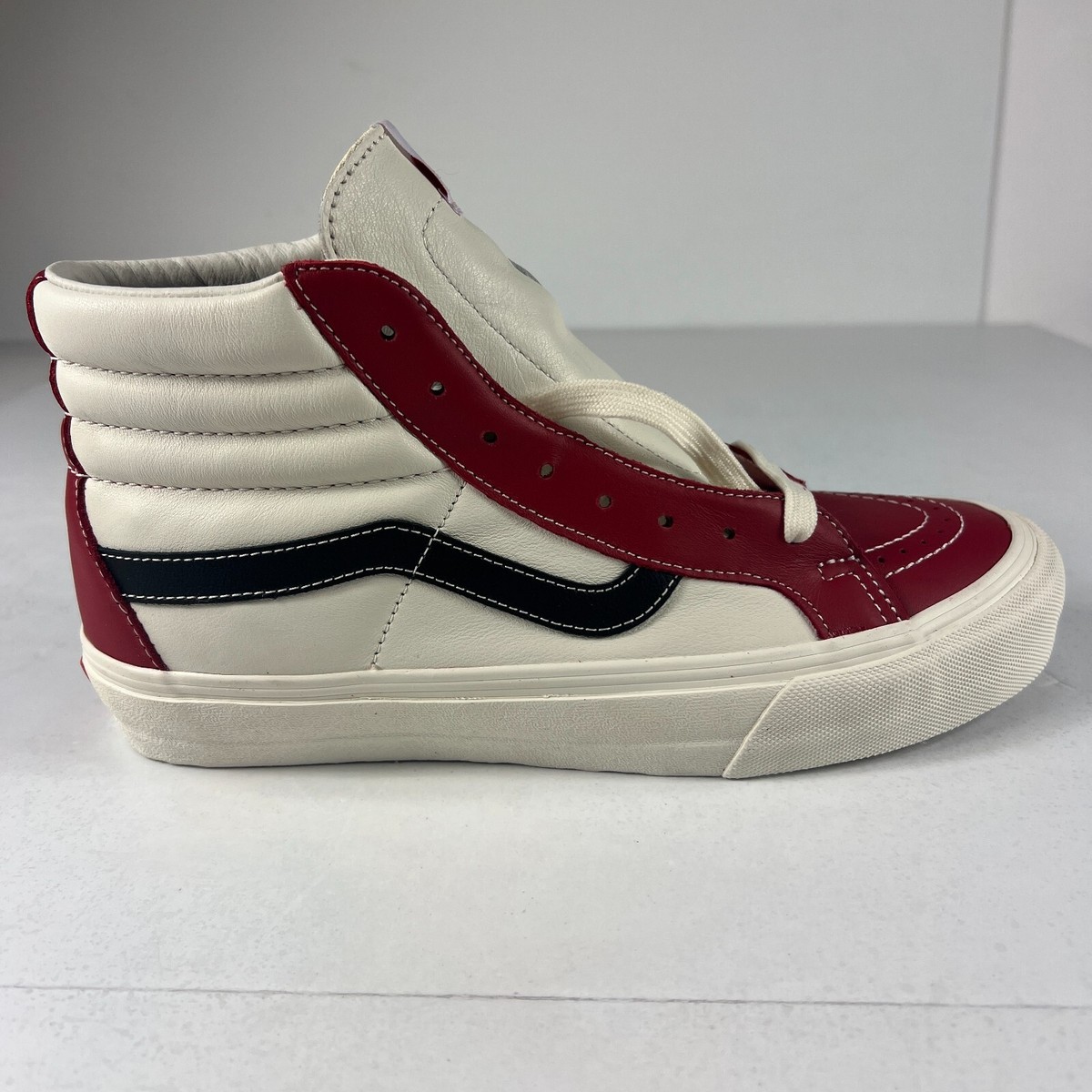 スニーカー VANS FW23 UA OG SK8 HIGH SNEAKERS (VN0A4V9X_BLA1) VANS Vault SK8 Hi Leather Shoe Men 9 Chili Pepper Red White
