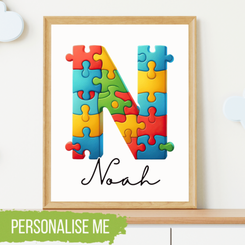 Kids Personalised Name Proint Poster, Boy Girl, Bedroom Decor Gift Idea A3, A4 - Afbeelding 1 van 15