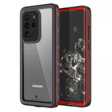 For Samsung Galaxy Note 20/20 Ultra 5G Red Waterproof Case with Screen Protector