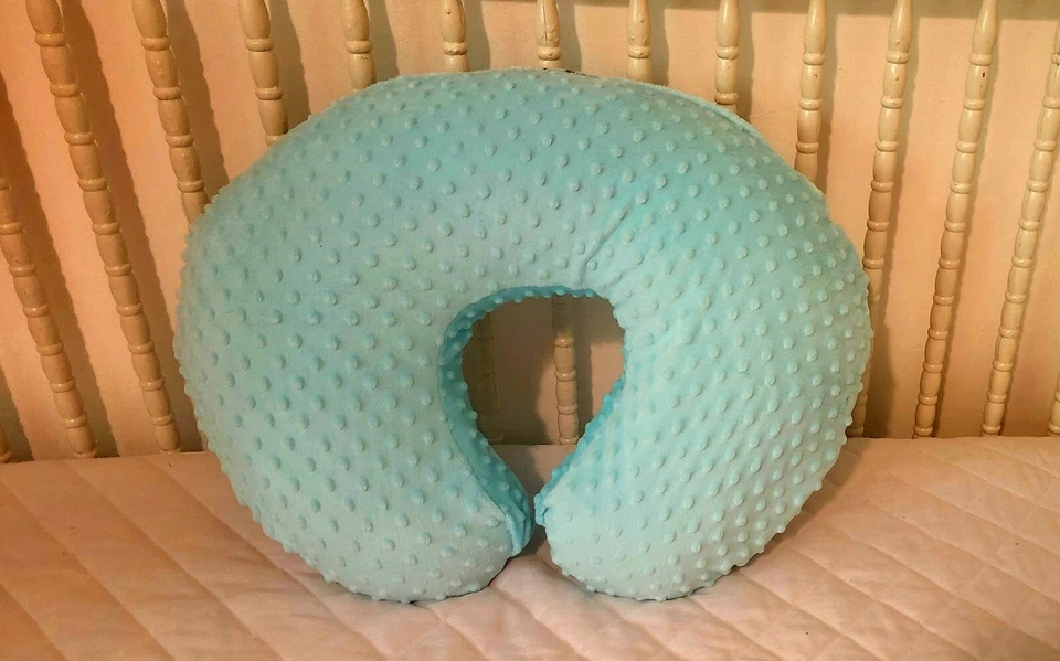 Funda de Almohada Boppy Hecha/Con Campanilla Y Azul Minky Burbuja Punto Trasero Foto 2 de 3