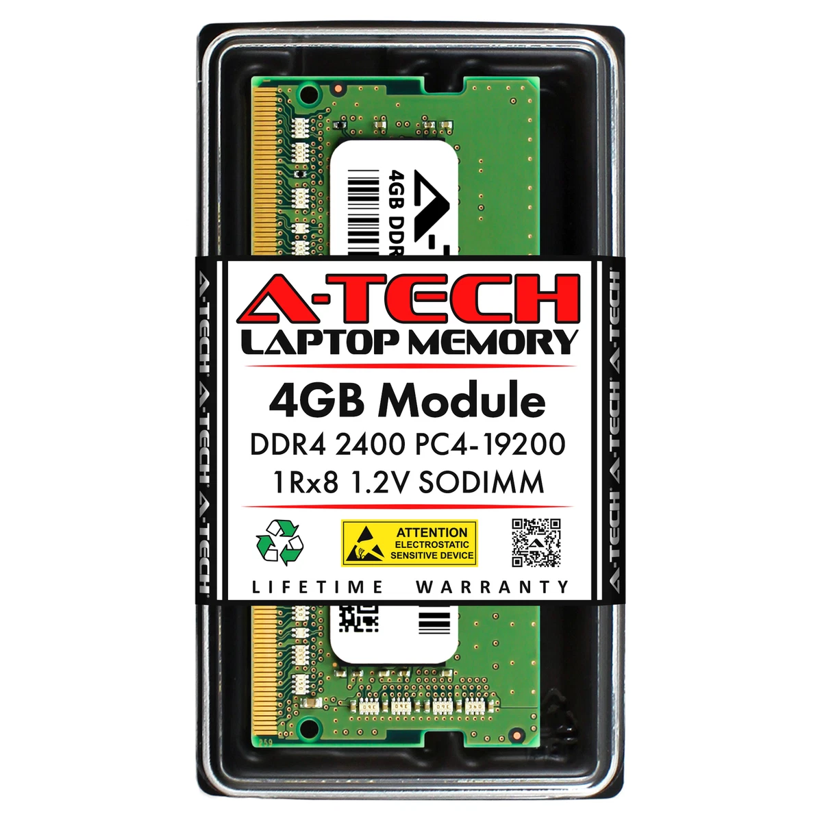 4GB DDR4 2400 SODIMM Kingston HP24D4S7S8MB 4 Equivalent Laptop