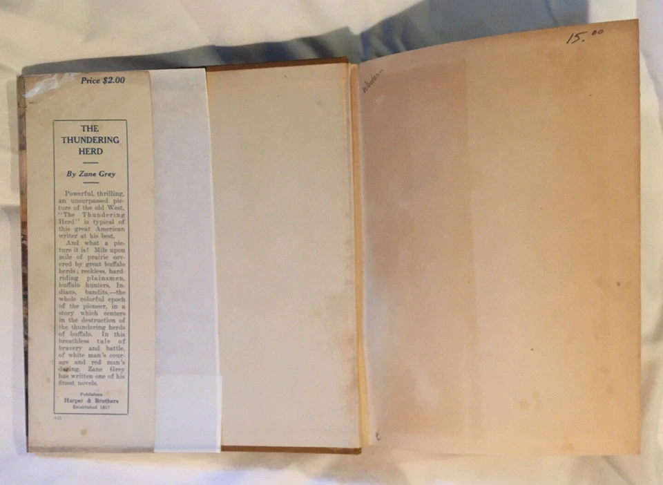 The Thundering Herd Zane Grey Copyright 1925 First Edition Hardcover Book Foto 4 de 4