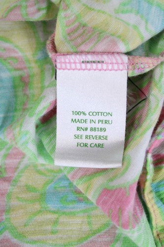 Lily Pulitzer Womens Cotton V-neck Hood Long Sleeve Abstract Blouse Green Size S - Picture 5 of 6