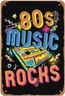 80s Music Rocks Sign Wall Decor Art Poster Vintage Tin Metal Signs for Funny Gar