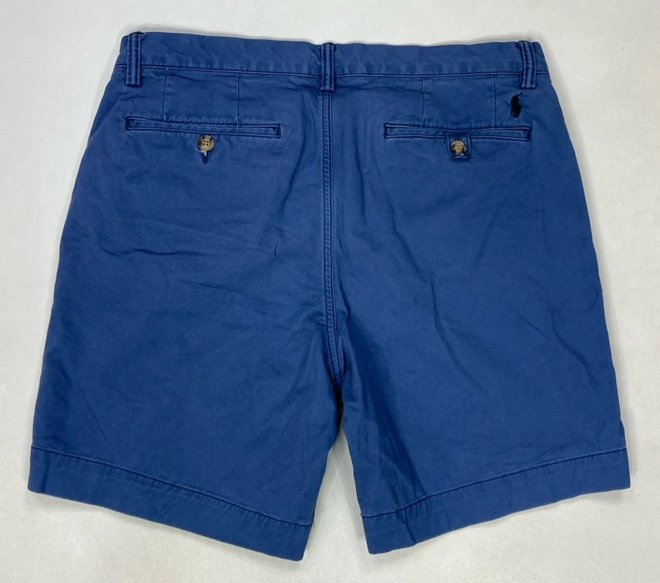 Polo Ralph Lauren Stretch Straight Fit Chino Shorts Men Size 33 Blue Pony - Image 2 of 4