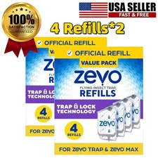 2-Pack Zevo Flying Insect Trap Refill Cartridges Easy to Use 4 Refill Cartridges