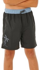 Rip Curl Eternal Shred Block Boy's Volley Shorts - Washed Black - New