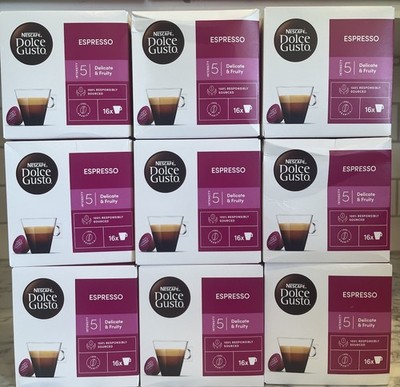 Nescafe Dolce Gusto Coffee Capsules, Espresso Intensity 5, 144 Pods, BB 02/2027