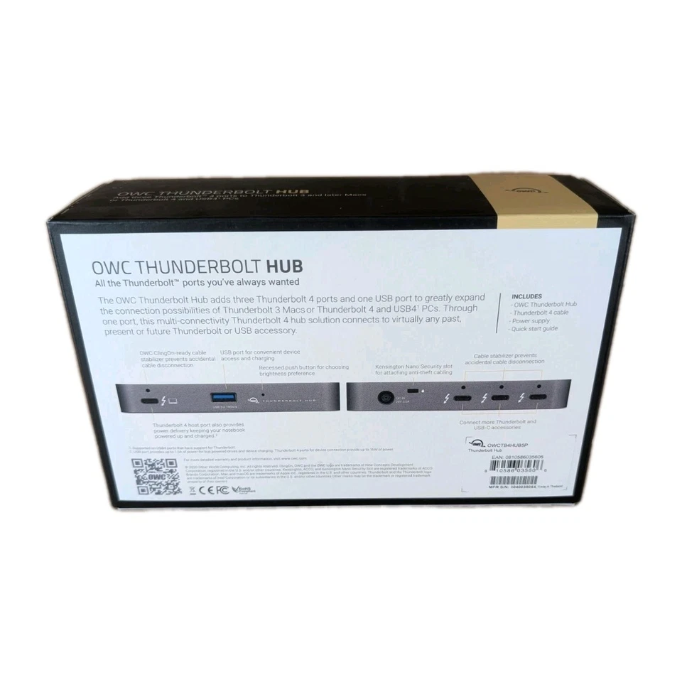 NEW OWC OWCTB4HUB5P Thunderbolt 4 Docking Station – 60W Power Delivery, 5 Ports - Image 2 of 2