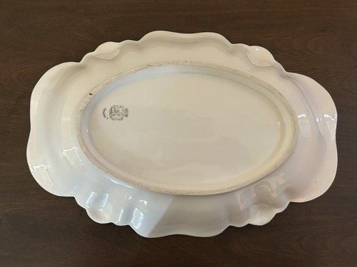Antique Z.S. & Co. Zeh Scherzer Bavaria platter Bowl Heavy Gold fruit flowers - Picture 5 of 9