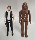 Vintage 1977 Kenner Star Wars Small Head Han Solo & Chewbacca Action Figures
