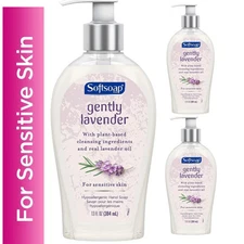 Softsoap GENTLY LAVENDER SENSITIVE SKIN Limited Edition THREE 13 Oz Pumps + Gift