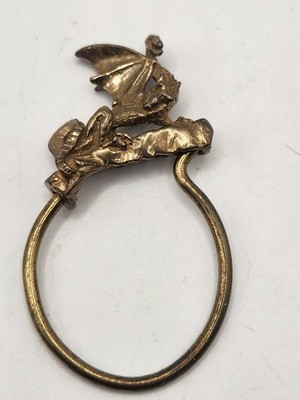 Rare Christopher M Jupp Brass Dragon Key Ring Handwrought Fantasy 1991