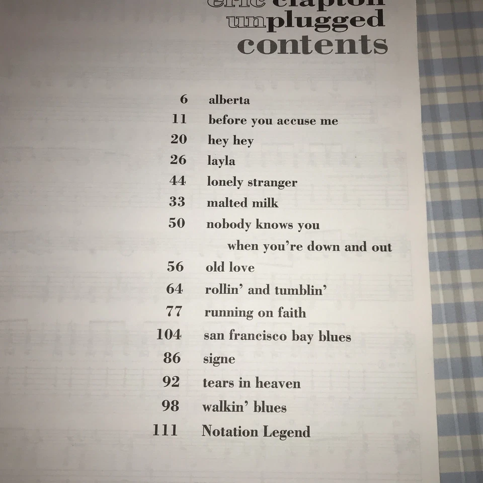 Eric Clapton Unplugged Guitar Tablature Songbook Good Condition - Image 4 of 4