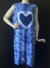 Handmade Tie Dye Dress Casual Summer Beach Boho Loose Sundress for Women S