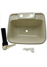 Boat Rv Mobile Home Sink Includes Drain and Pipe Bisque Made in USA!!