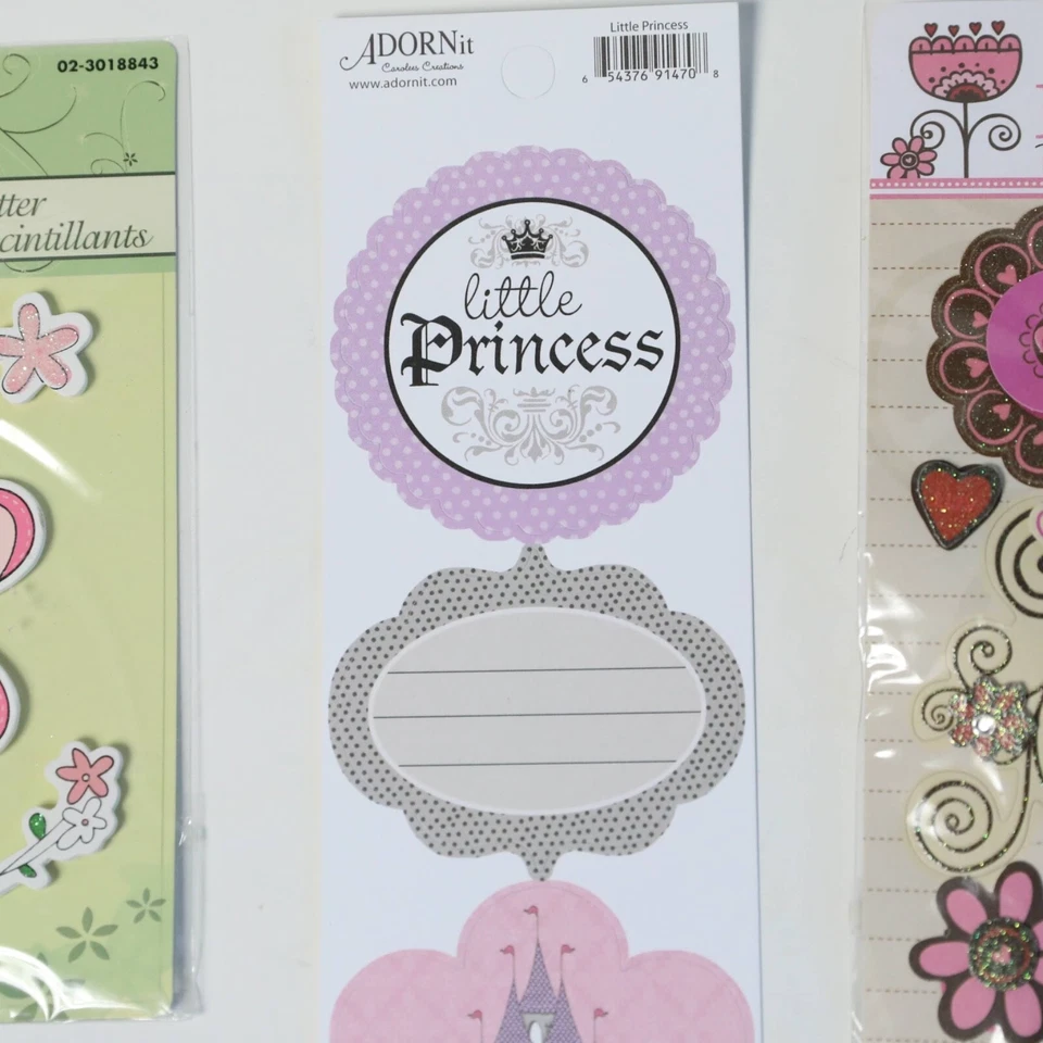 Juego de materiales scrapbooking nuevas princesita niña rosa pegatinas corte madera Foto 3 de 4