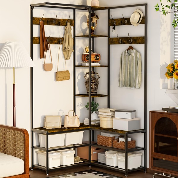 GarderobenstäNder Garderobe KleiderstäNder SitzfläChe Schuhregal Flurgarderobe-image