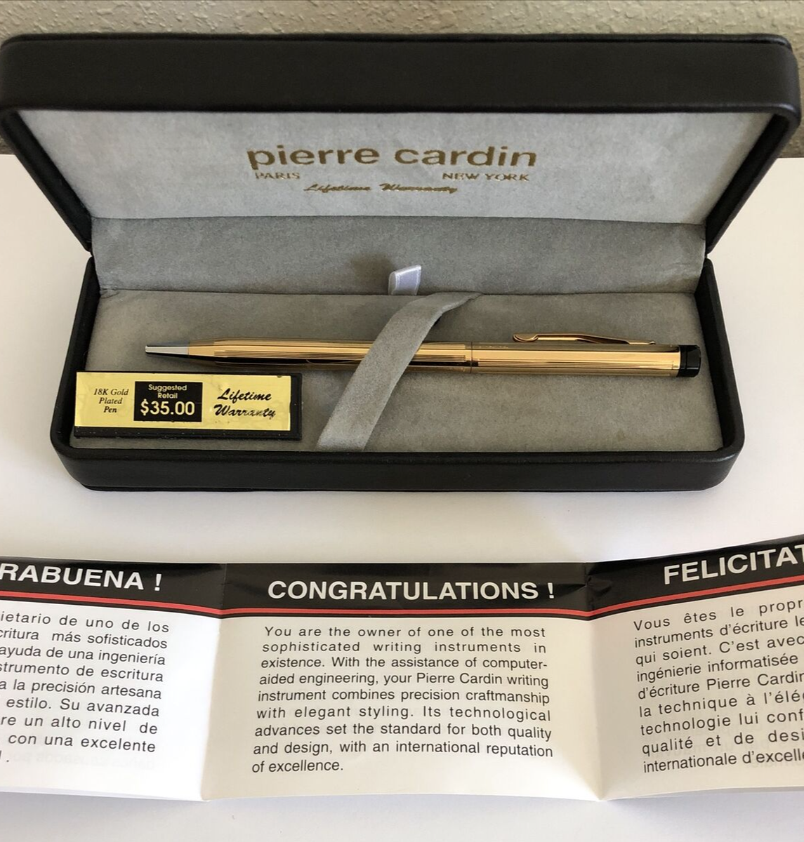 Vintage Pierre Cardin 18K Gold Plated Pen in Original Box A1 | eBay