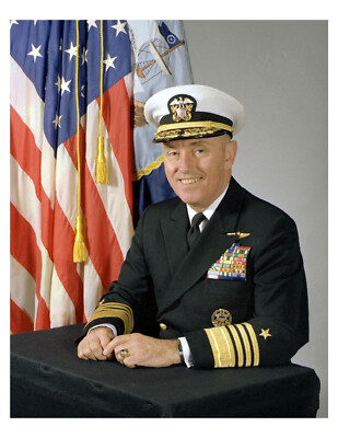 1982 United States Navy Admiral Sylvester R. Foley, Jr. 8x10 Photo On 8.5'' x 11''