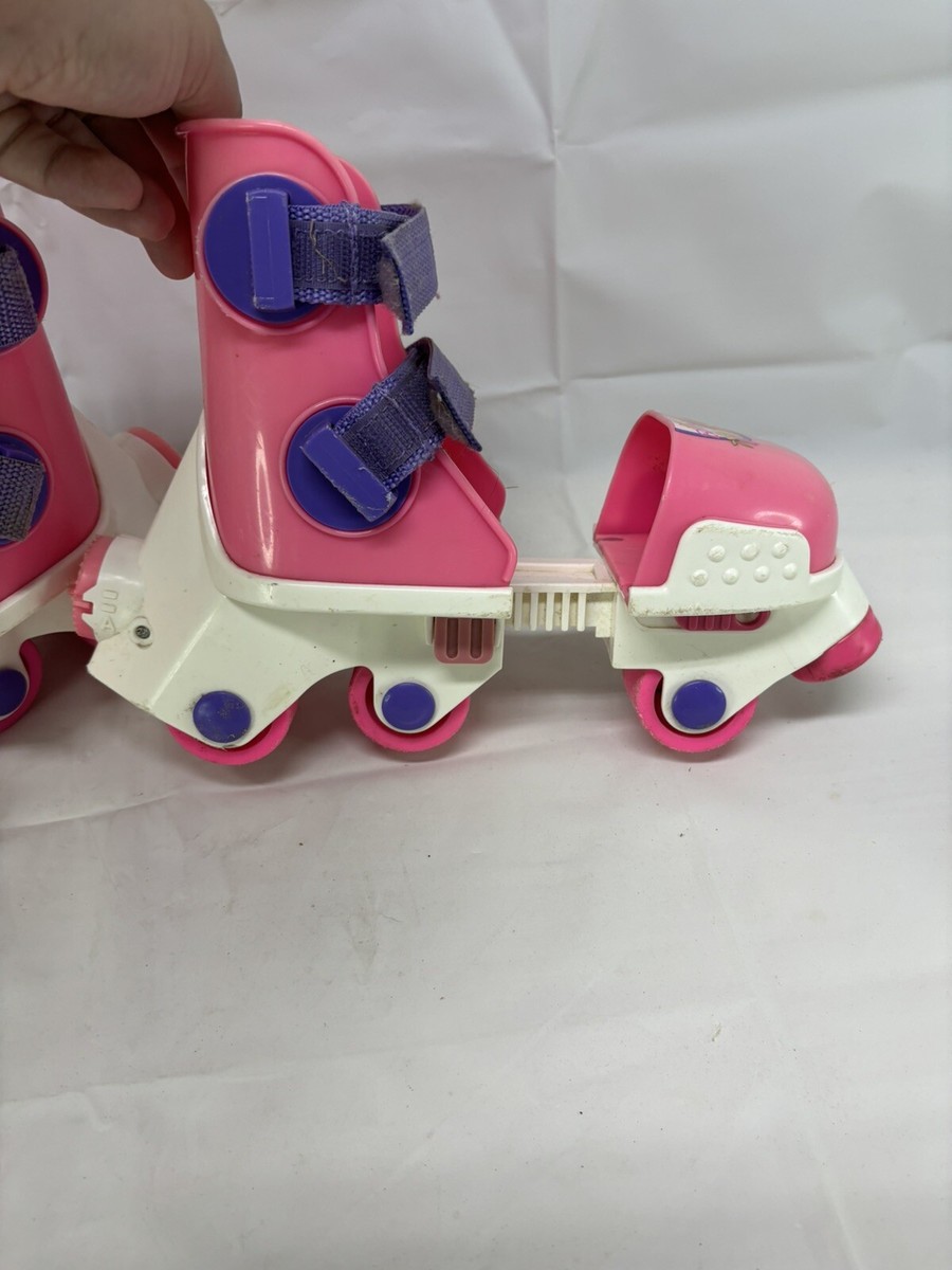 Vintage 1996 Barbie Fisher Price Adjustable In Line Roller Skates Ages 3-7  Pink