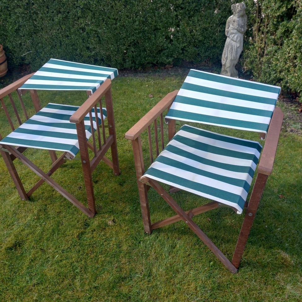 Pair Solid Wood directors chairs eBay