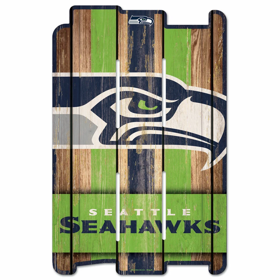 NFL Seattle Seahawks Plank Fence Wood Sign Holzschild Holz Deko Zaun 43x28cm - Bild 1 von 1