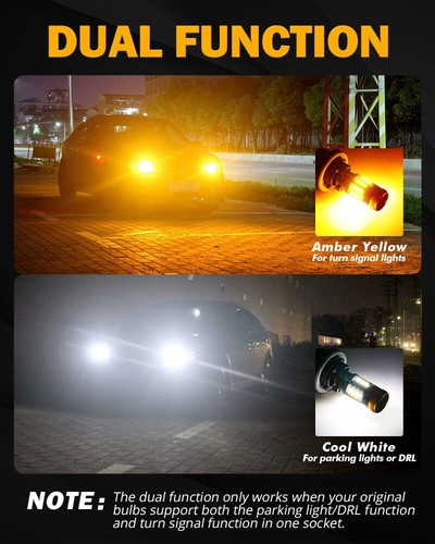 2x AUXBEAM Canbus LED Turn Signal Parking/DRL Lights Bulbs 7443 7440 Amber White - Picture 4 of 12