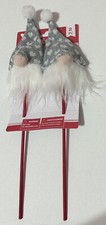 NEW VALENTINE  S DAY Decor Gnome Picks 12 Inch Gray/Hearts 2 Piece
