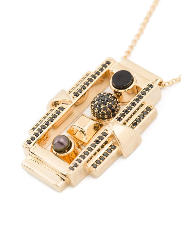 Collar EDDIE BORGO Collage Rosa Jaspe, Perla, Pavé y Chapado en Oro Foto 4 de 4