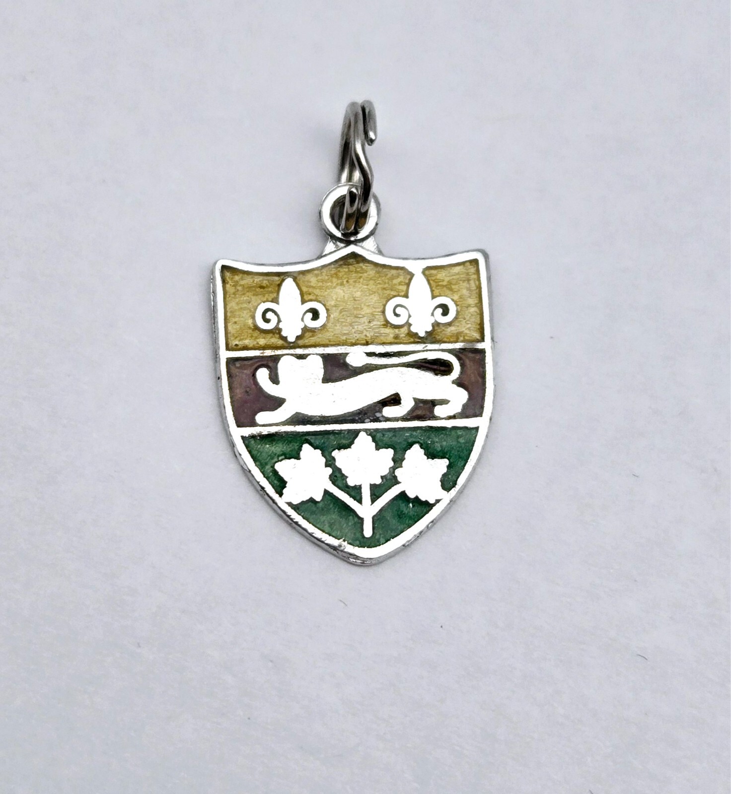 Vintage Sterling Silver Quebec Canada Enamel Travel Charm Pendant - 1.8g