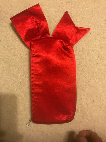 LULU TOWNSEND Silver clutch w/ Diamond details Red bowknot handbag fashion purse - Picture 2 of 6