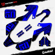 Black & Blue Smokin Racing Graphics Kit fits 04-12 Honda Crf50 CRF 50 Decals