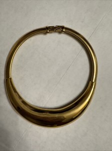 Authentic RARE GIVENCHY Gold Plated Omgea Torque Haut Couture Bib Necklace