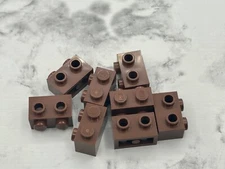 Lego Parts (8) ~ Reddish Brown Brick Modified 1 x 2 w Studs on 1 Side ~ No 11211