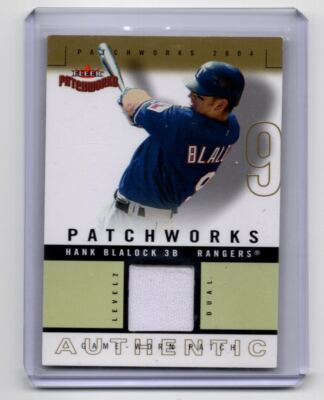 2004 Fleer Patchworks Game Used Level 2 Hank Blalock Jersey 076/100 Texas