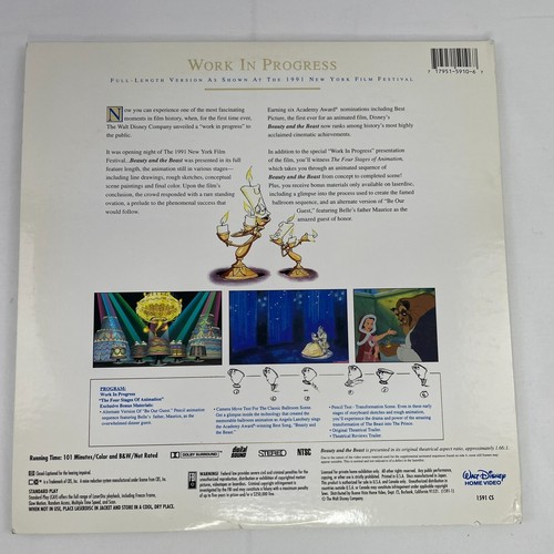 Walt Disney Beauty and The Beast Work in Progress CAV Laserdisc 1991 NY Film - Picture 7 of 10