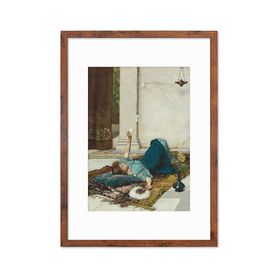 Dolce Far Niente Framed Art Print Poster Pre-Raphaelite Waterhouse Painting Fan