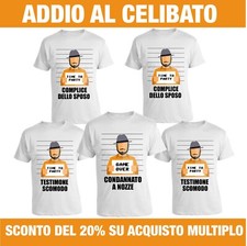 T-SHIRT MAGLIA KIT  ADDIO AL CELIBATO DIVERTENTE SPOSO MATRIMONIO ADDIO NUBILATO