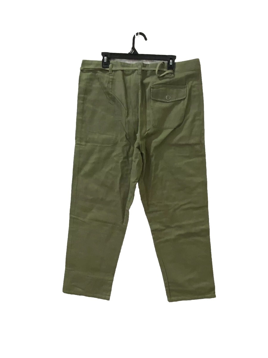 Elwood Pants Men 36x27 Green Twill Side Stripe Straight Leg Large
