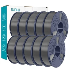 SUNLU 10x 1KG PETG Gray 3D Printer Filament 1.75mm PETG 10KG Gray High Toughness
