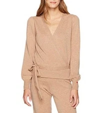 Dear Drew by Drew Barrymore Beige Tan Cashmere Wool Wrap Top Size M