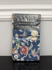 1990's Vintage Ralph Lauren Jardin Blue Floral 2 STANDARD Pillowcases
