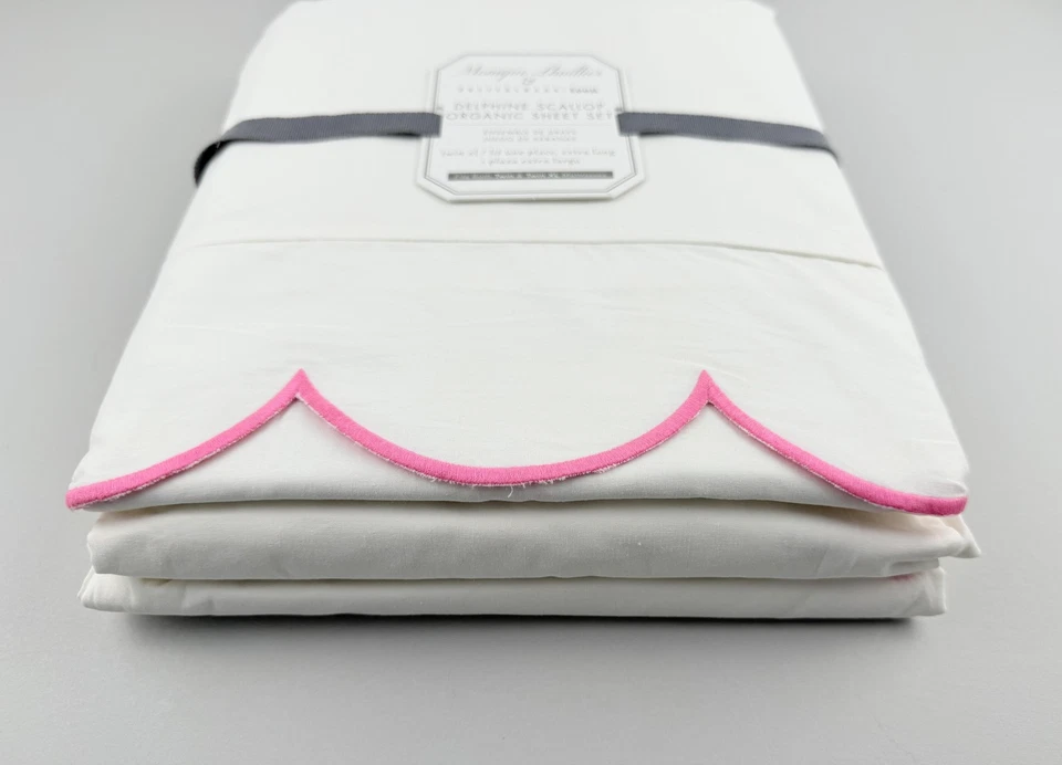 Juego de sábanas Monique Lhuillier x Pottery Barn Teen Delphine vieira DOBLE XL orgánico Foto 3 de 4