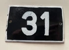 Vintage Enamel Porcelain House Number 31 Door Sign Dark Blue (almost Black)