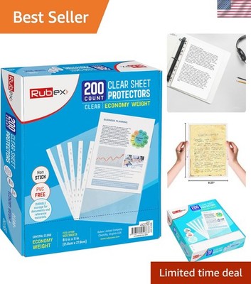 Durable PVC-Free Clear Page Protectors - 200 Sheets for Easy Document Viewing